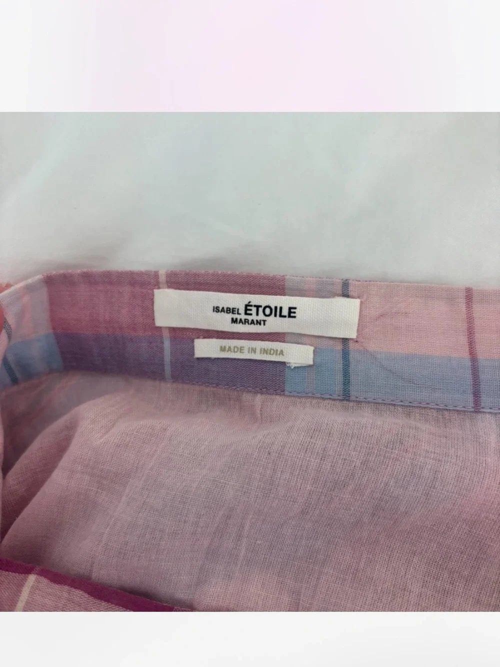 Isabel Marant Étoile Jupe Birdy pink plaid skirt